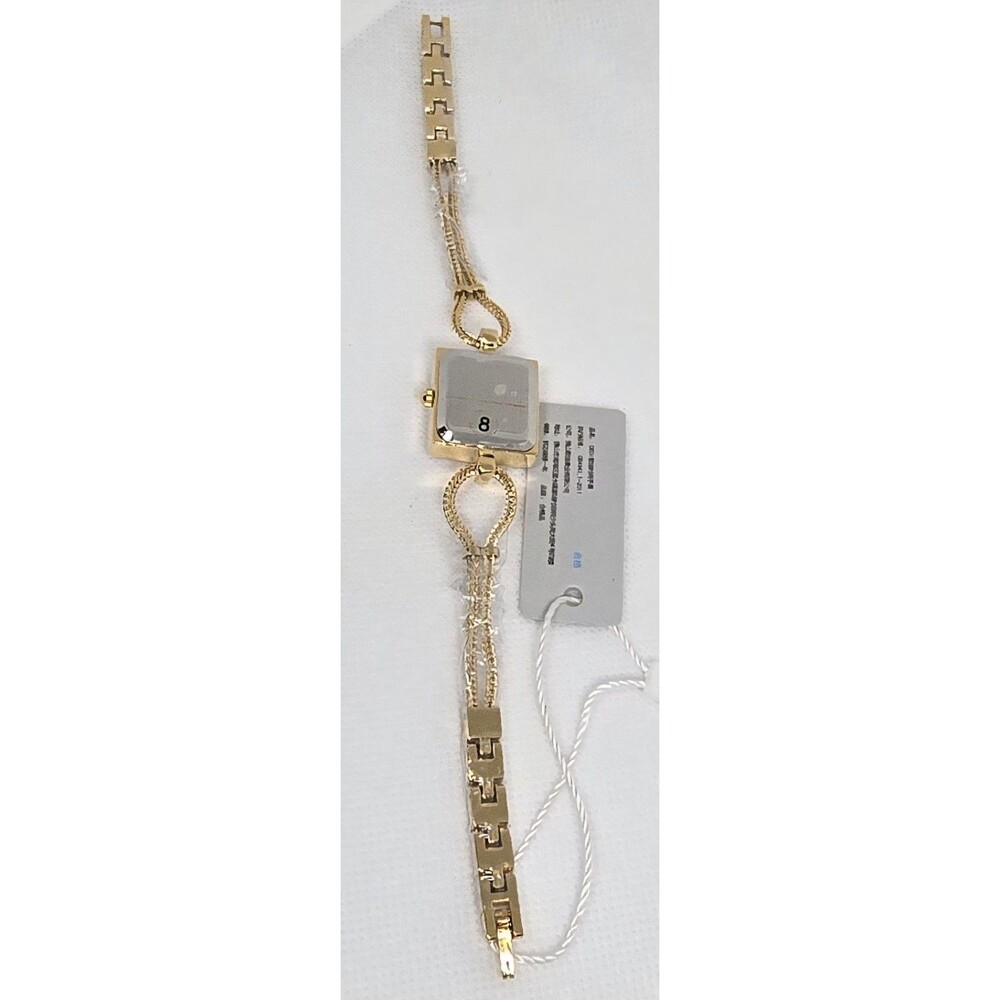 Women's Gedi Square Gold Tone Dial Quartz Chain Rope Bracelet Fashion Watch 08 - Picture 8 of 9